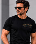 LUSSO ITALIA black T-shirt front model