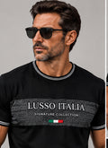 LUSSO ITALIA Venezia black and grey T-shirt front
