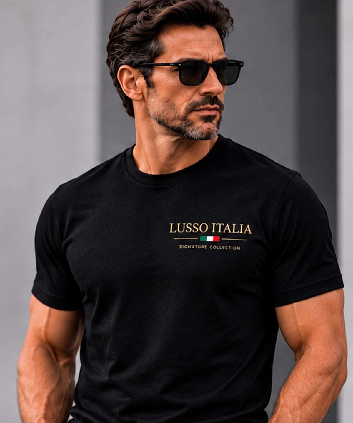 LUSSO ITALIA black T-shirt alternate front