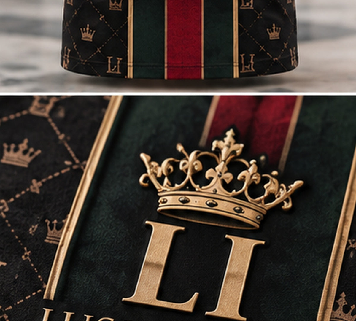 LUSSO ITALIA gold crest print detail
