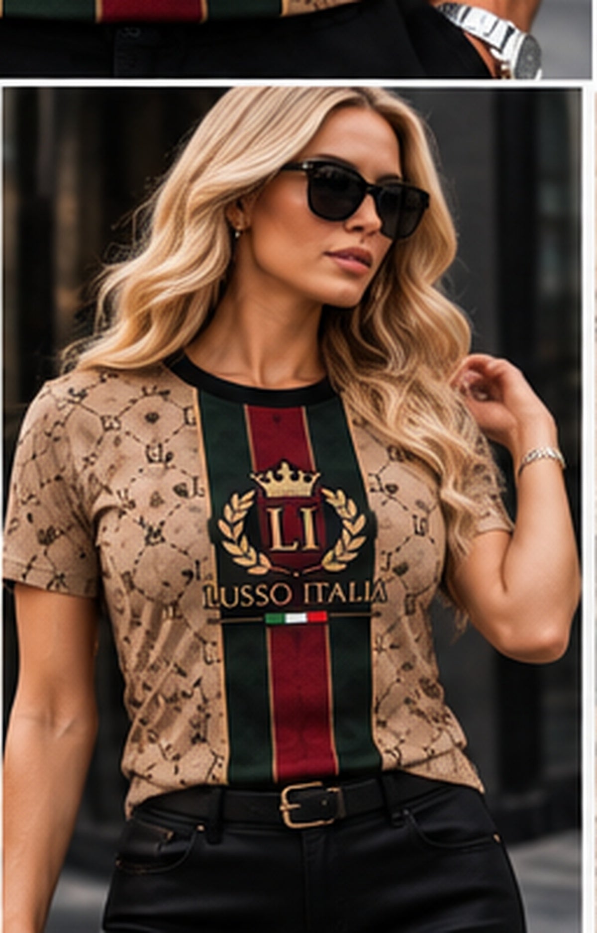 LUSSO ITALIA Heritage Monogram T-shirt female detail