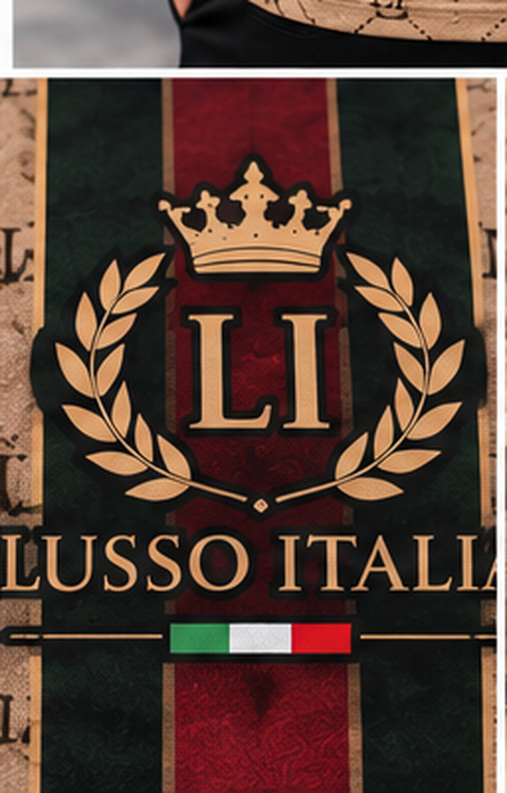 LUSSO ITALIA gold crest print detail
