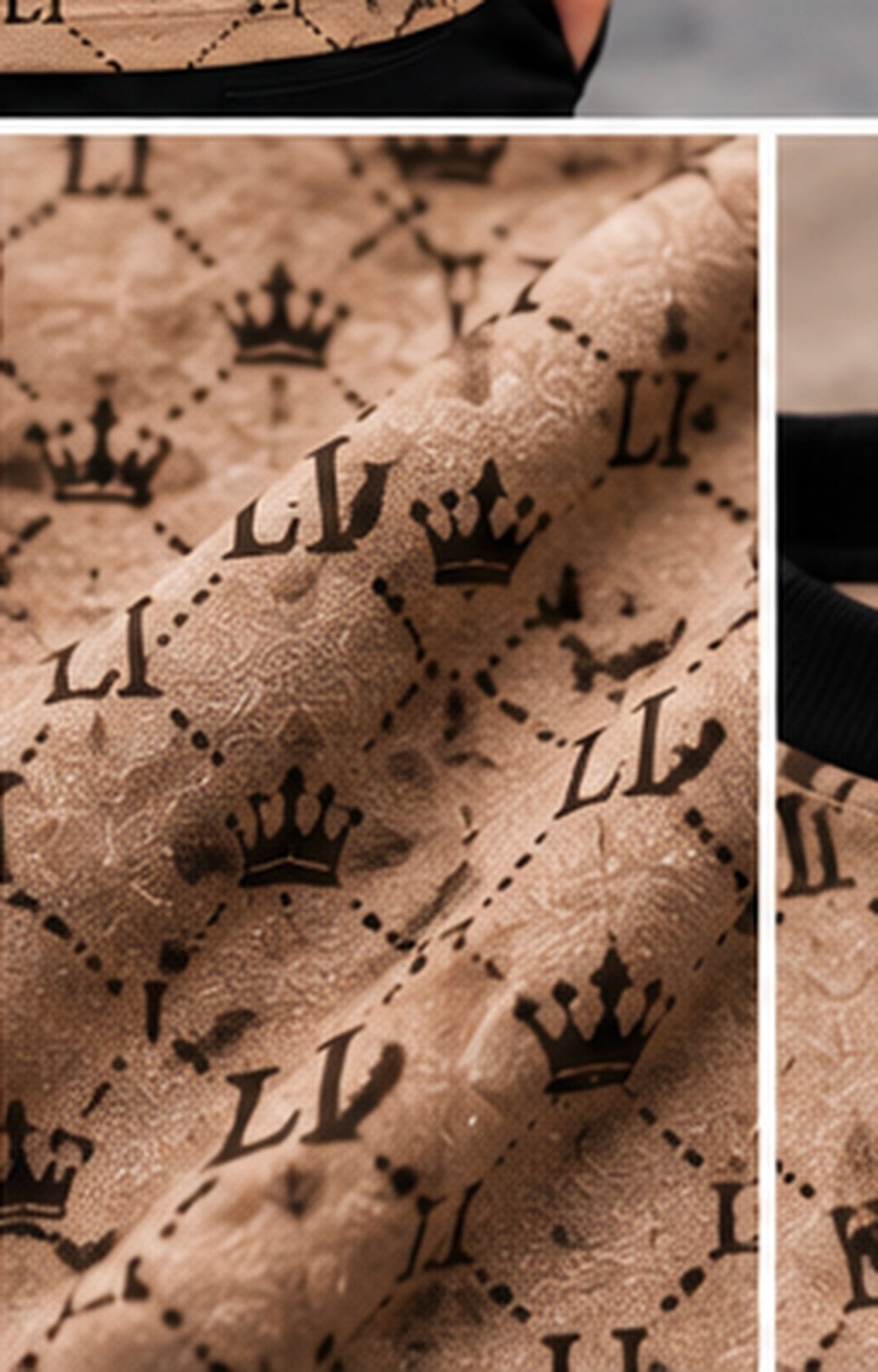 LUSSO ITALIA monogram fabric detail