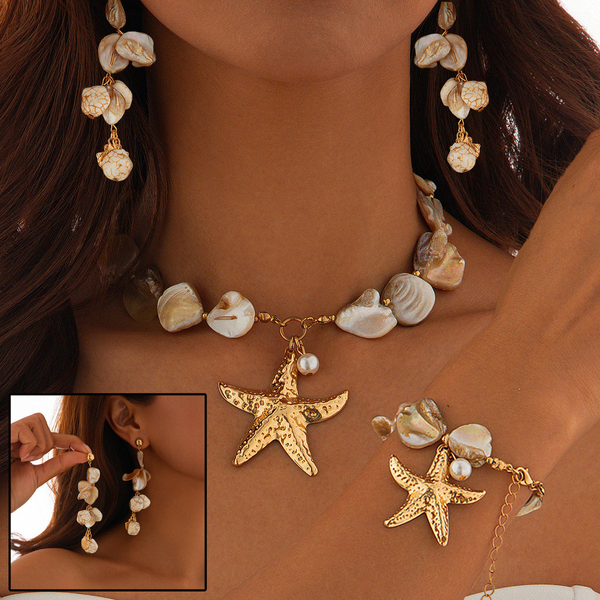 Classic Conch Pendant Jewellery Set for Women