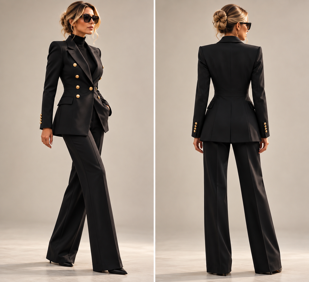 The Milano Jacket — front and back studio views