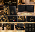 Lusso Italia Milano men's black and gold Nappa leather wallet