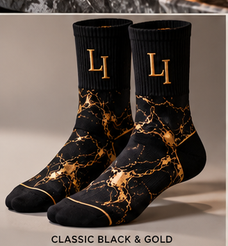 LUSSO ITALIA Classic Black & Gold socks