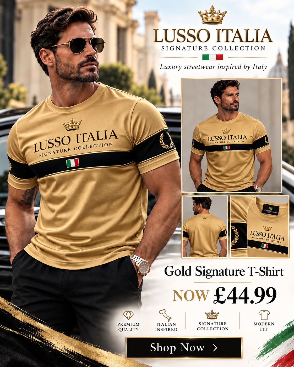 Lusso Italia Gold Signature T-Shirt