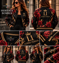 LUSSO ITALIA Heritage Bomber Jacket front, back and luxury detail views