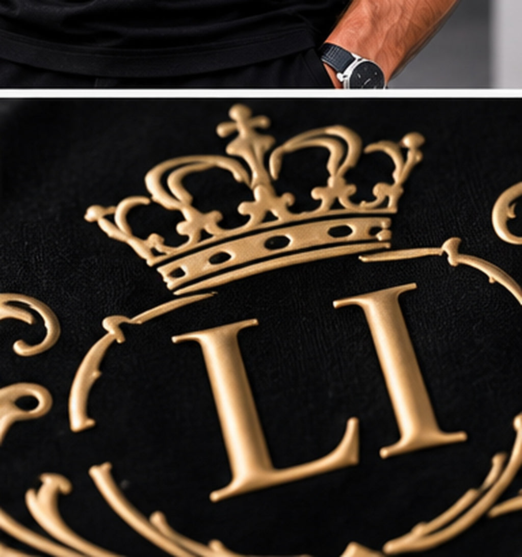 LUSSO ITALIA Heritage Monogram gold LI crown crest close-up