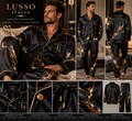 LUSSO ITALIA black and gold luxury silk satin pyjama set lookbook