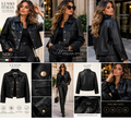 LUSSO ITALIA NERO faux leather jacket editorial product views and details
