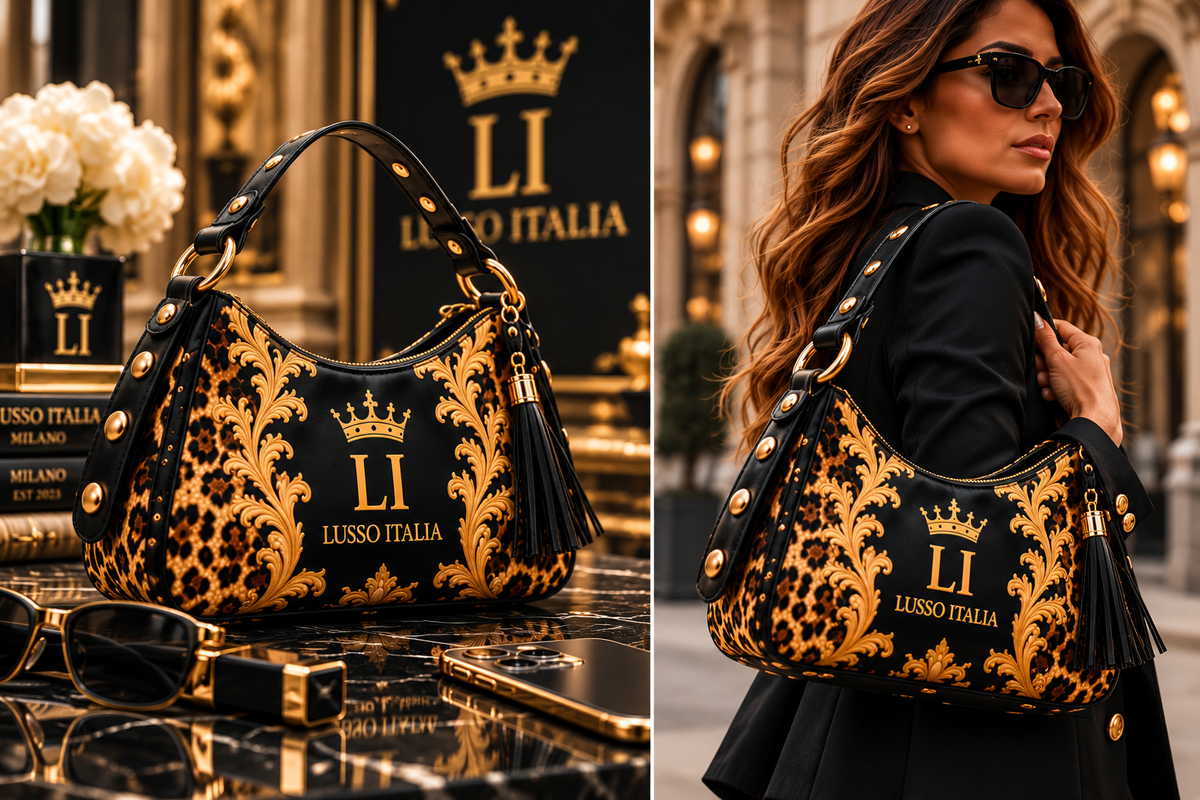 LUSSO ITALIA Royal Leopard handbag lifestyle image