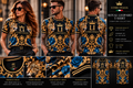 LUSSO ITALIA Royal Leopard T-shirt front, back and detail views