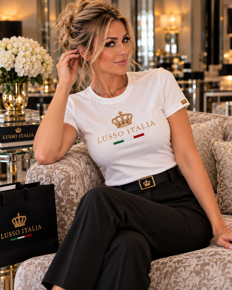 Women's White Crown T-Shirt | LUSSO ITALIA
