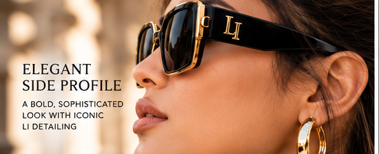 LUSSO ITALIA Milano sunglasses side profile with LI branding
