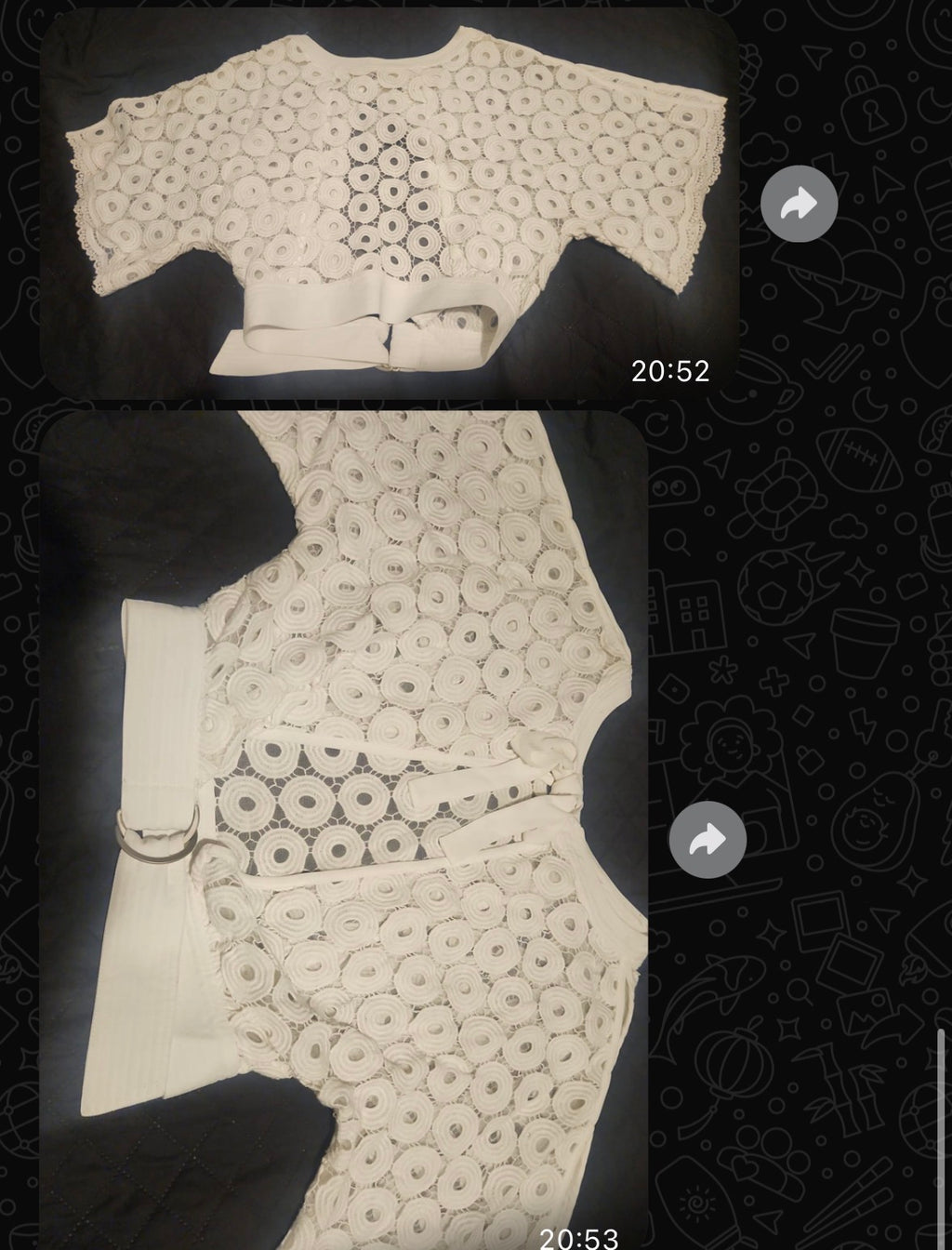 Lusso Reborn ivory lace top original garment view