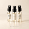 Three Lusso Italia 2ml sample vials, illustrative concept without a box